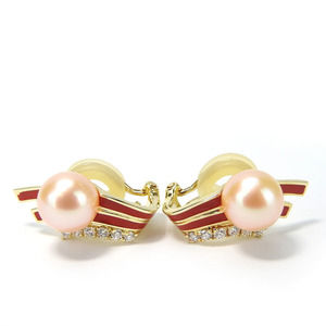 Tasaki Tasaki K18YG Diamond Earrings Yellow Gold Metal Earrings